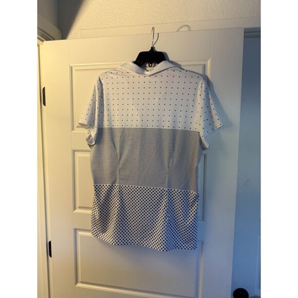 Nike Golf Dri-Fit Polka Dot Polo Lightweight White Black Pink Activewear… - Picture 7 of 7